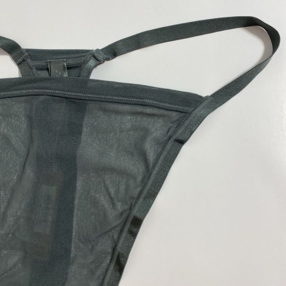 Skims Summer Mesh Thong Panty Panties Women's 4X Green Deep Sea Sheer Sexy NEW - Picture 4 of 11